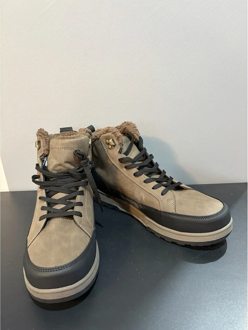 WEATHERPROOF Logjam Men’s Sneaker Boot – Brown – Size 12 - Faux Fur Lined (NEW)
